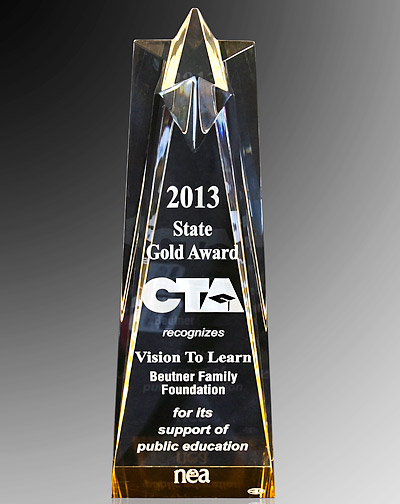 2013 State Gold Award presented to Vision To Learn