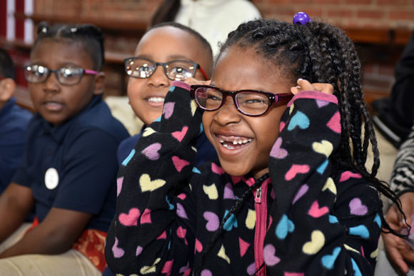 New glasses and big smiles, Thomasboro Academy in Charlotte, April 25, 2018