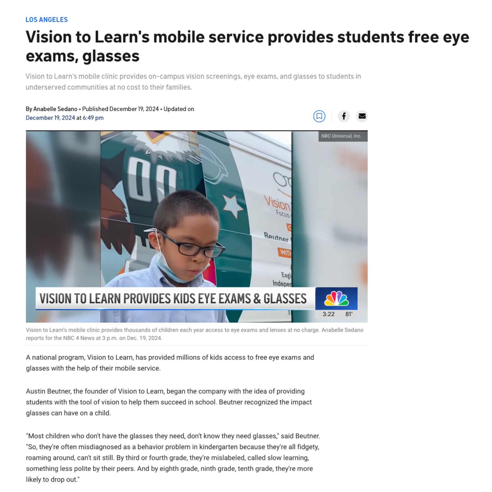 NBC Vision To Learn News Article https://www.nbclosangeles.com/news/local/vision-to-learn-mobile-service-free-eye-exams-glasses/3586865/