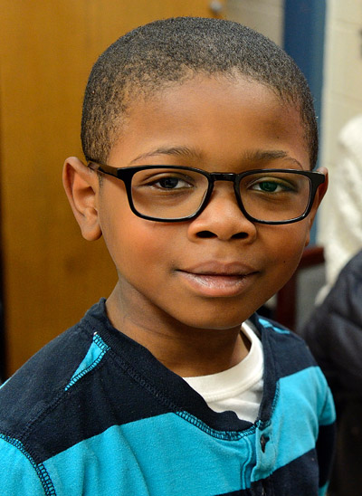 Boy with new glasses