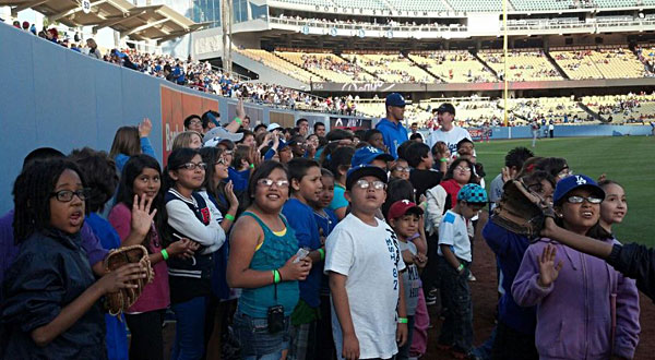 Vision to Learn kids celebrate at Dodgers Stadium