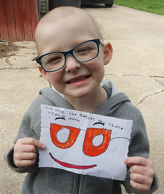 Iowa Student with Thank You drawing