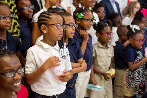 Timberlawn Elementary School Children receive their new glasses