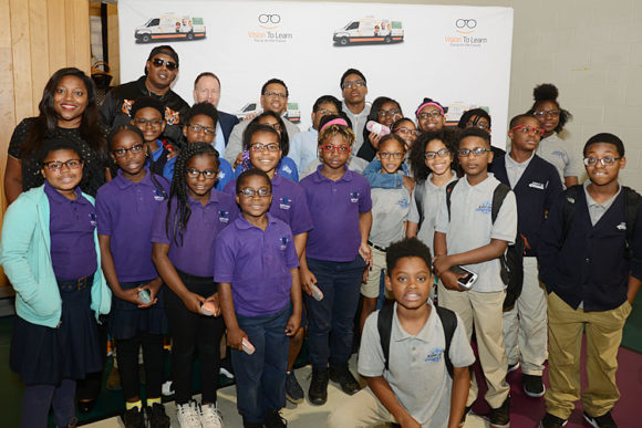 At KIPP Ways Academy in Atlanta, 46% of the students needed glasses. These kids are just a few who were provided with glasses there on April 25, 2018