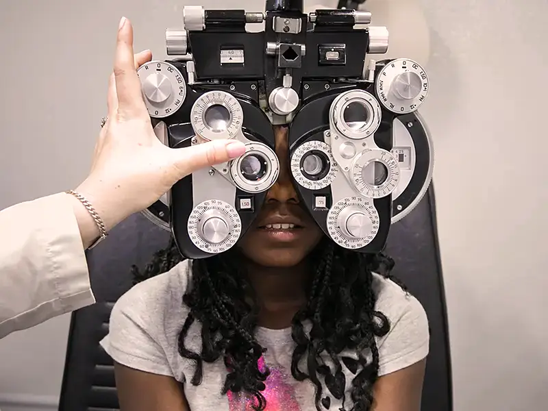 Student in vision exam