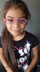 school girl in glasses